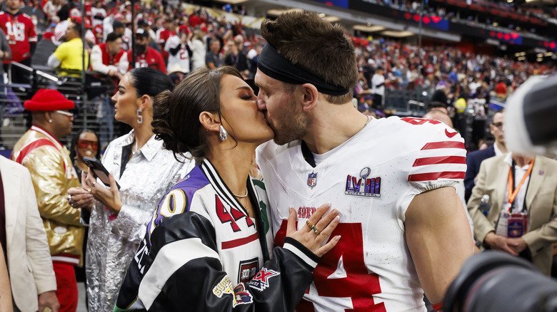 Kristin and Kyle Juszczyk kissing