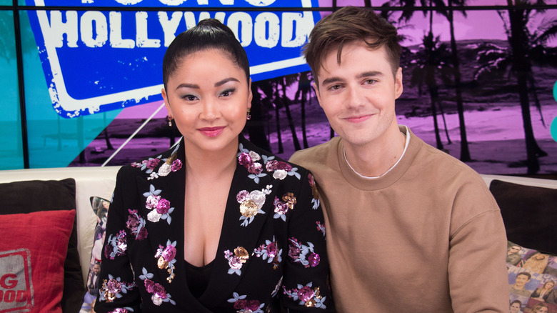 Lana Condor and Anthony De La Torre smiling