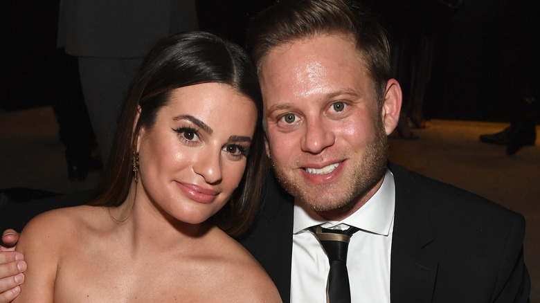 Lea Michele and Zandy Reich at a 2019 Golden Globes party