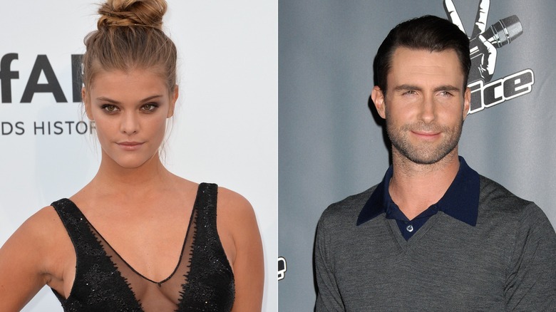 Nina Agdal Adam Levine split image