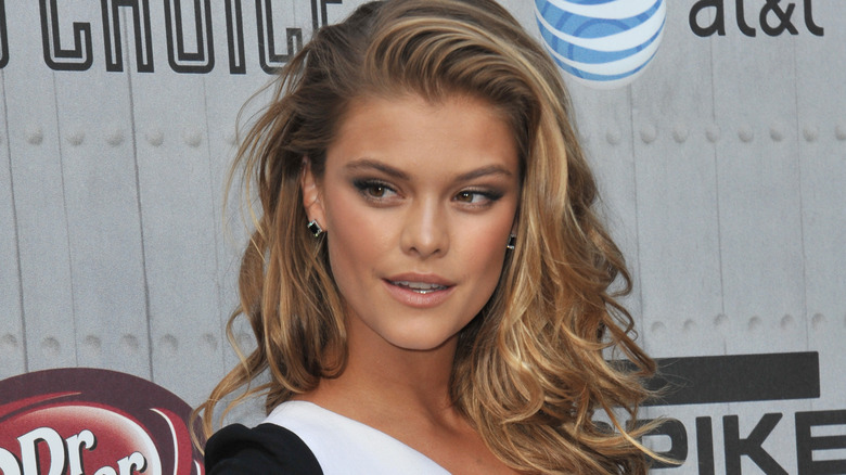 Nina Agdal posing for cameras