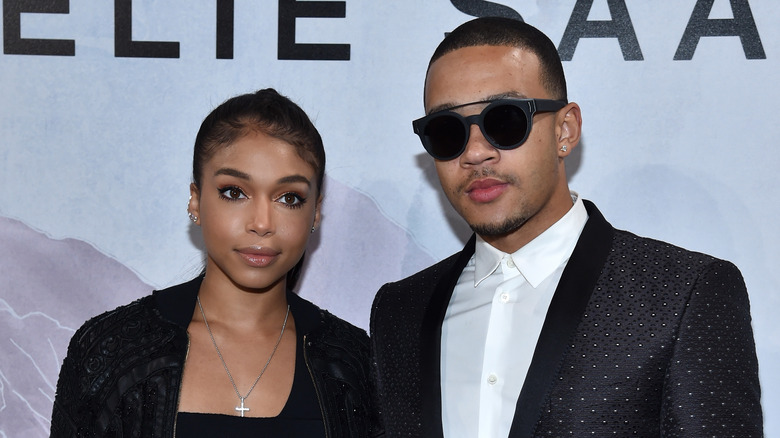 Lori Harvey and Memphis Depay on the red carpet