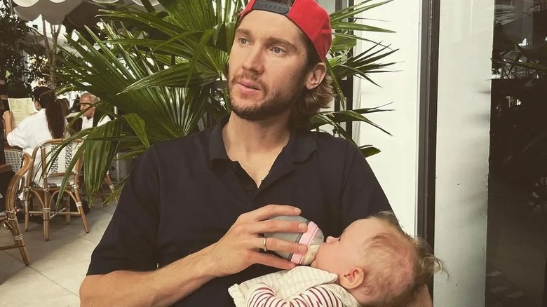 Sergei Bobrovsky with baby