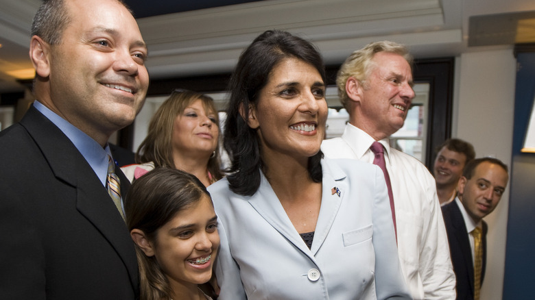 Nikki Haley, Michael Haley smiling