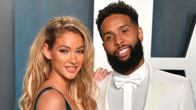 Lauren Wood and Odell Beckham, Jr. pose