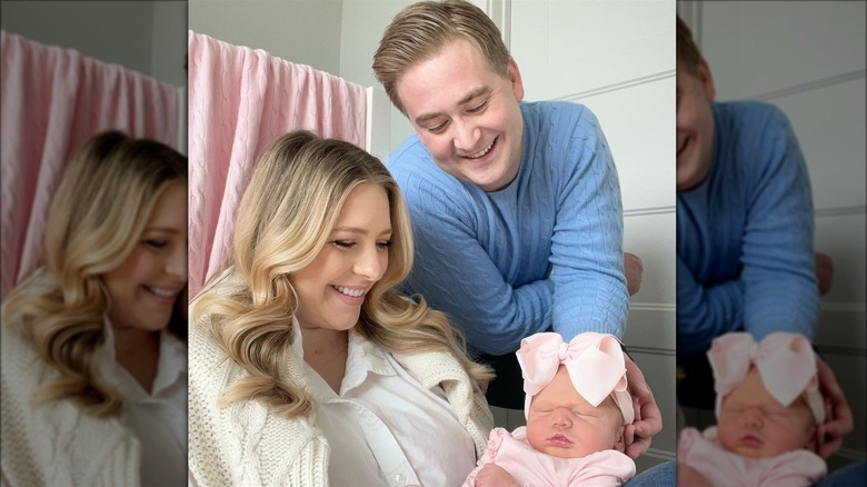 Hillary Vaughn and Peter Doocy with their new daughter Bridget 