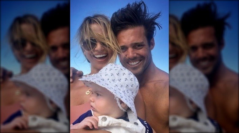 Spencer Matthews with his wife and son