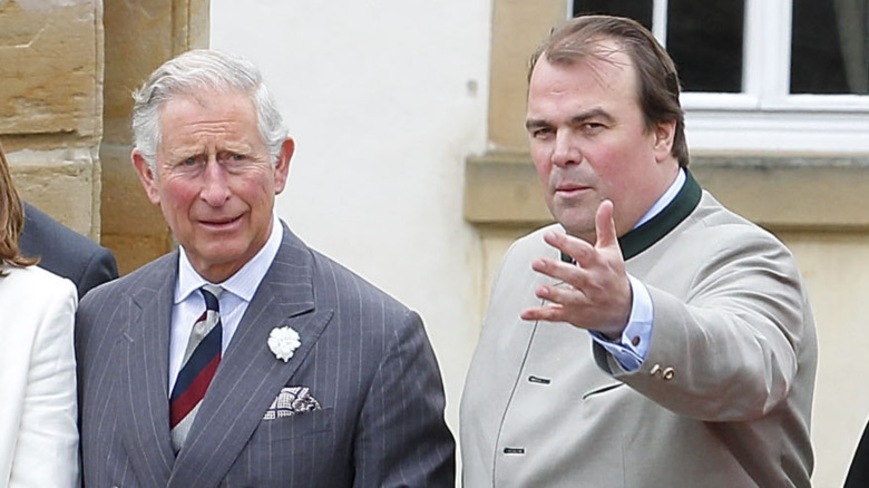 Phillipp Fuerst zu Hohenlohe-Langenburg talks to Prince Charles in 2013