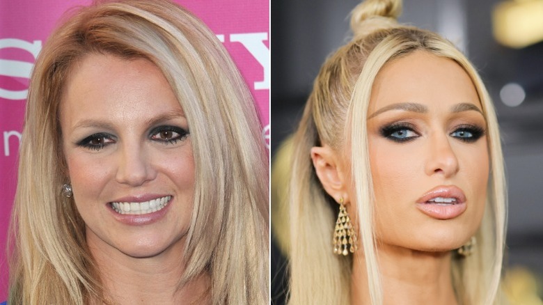 Britney Spears, left, and Paris Hilton, right