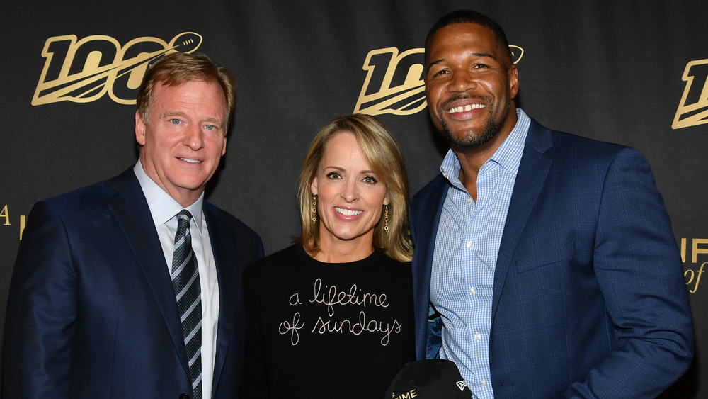 Roger Goodell, Jane Skinner, and Michael Strahan