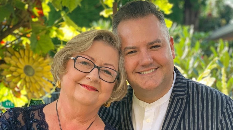 Ross Mathews smiling with his mother, Gaye Mathews