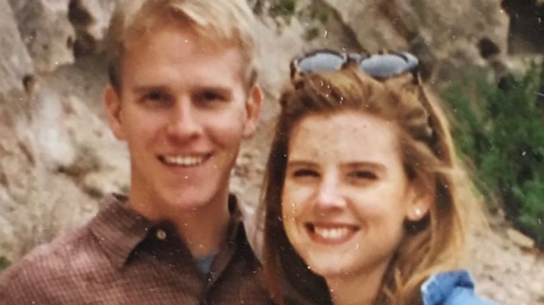 Santtu Seppala and Sarah Rafferty smiling in throwback photo