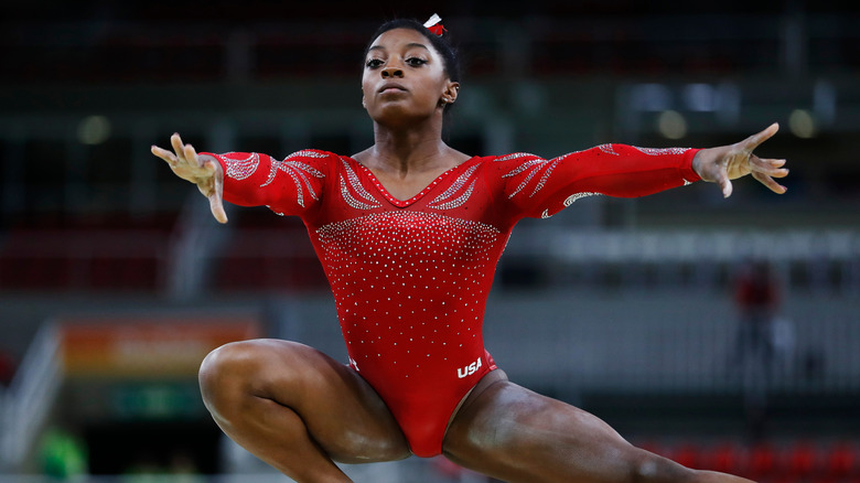 Simone Biles performing