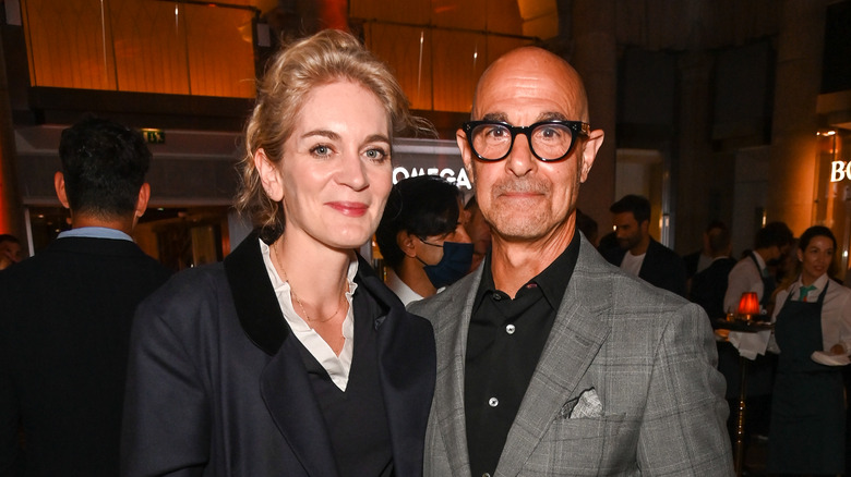 Felicity Blunt and Stanley Tucci in September 2021. 