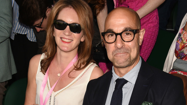 Felicity Blunt and Stanley Tucci at Wimbledon