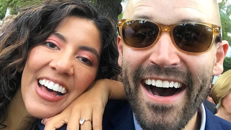 Stephanie Beatriz and Brad Hoss taking a selfie