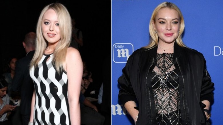 Split image of Tiffany Trump and Lindsay Lohan