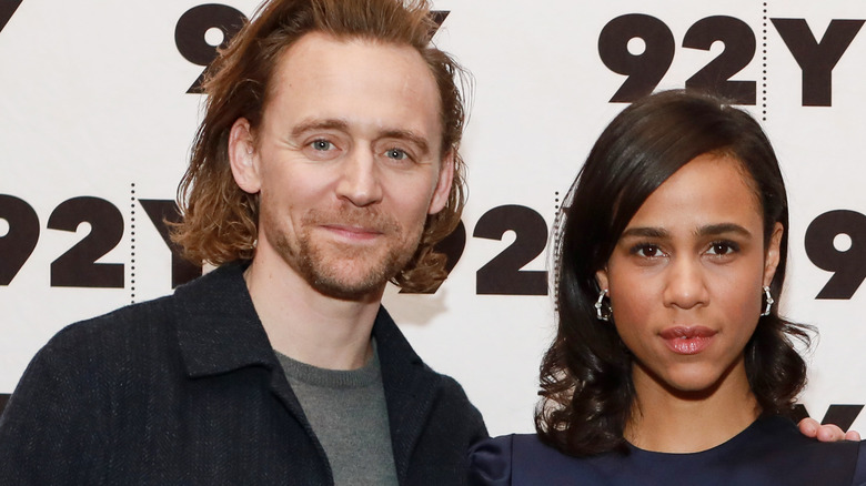 Tom Hiddleston posing with Zawe Ashton