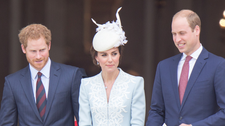 Prince Harry, Kate Middleton, and Prince Willaim at St. Pauls in 2016