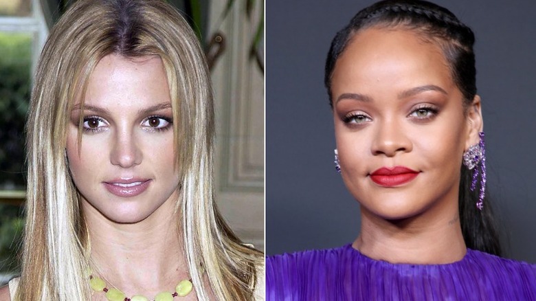 Side by side of Britney Spears and Rihanna