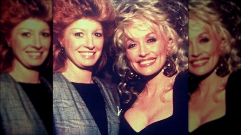 Judy Ogle and Dolly Parton smiling