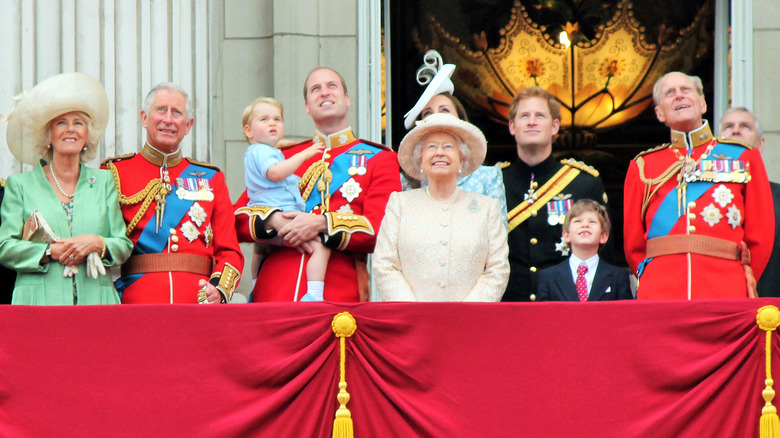 The royal family on a balcony