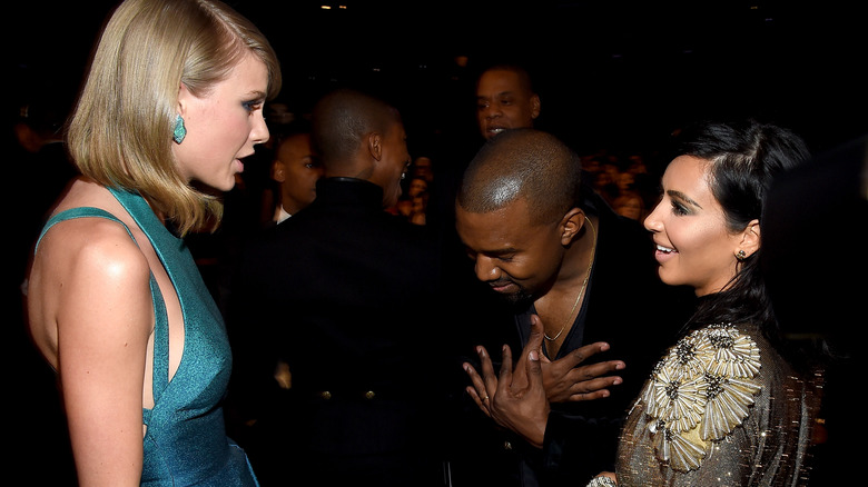 Taylor Swift with Kanye West and Kim Kardashian