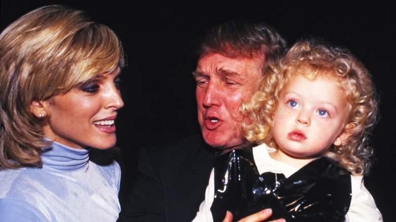 Marla Trump with Donald Trump and baby Tiffany Trump