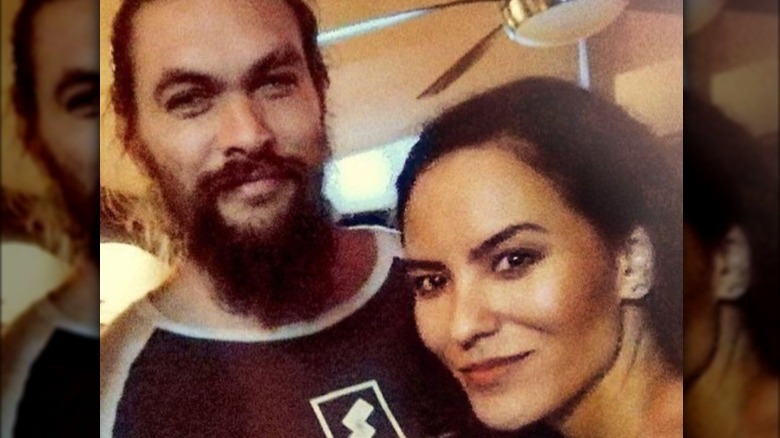 Jason Momoa and Jessica Matten in a selfie 