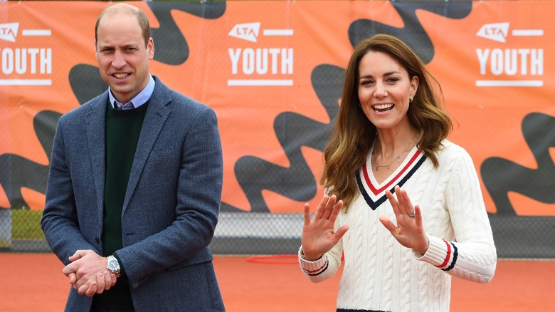 Prince William, Duke of Cambridge, and Kate Middleton, Duchess of Cambridge, at Lawn Tennis Association's (LTA) Youth programme 2021