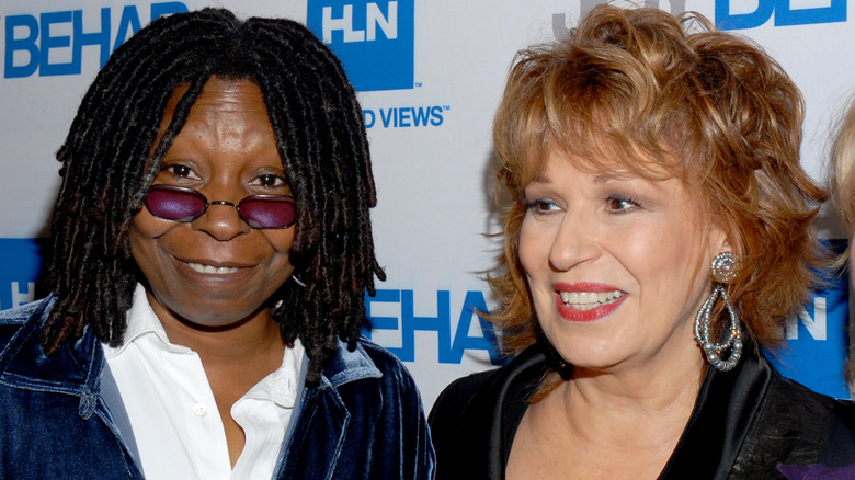 Whoopi Goldberg and Joy Behar pose 