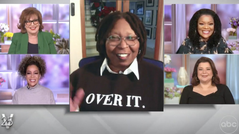 Whoopi Goldberg speaks to co-hosts on "The View" virtually