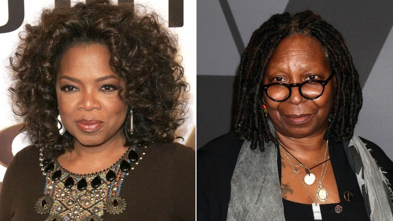 Oprah Winfrey and Whoopi Goldberg side by side