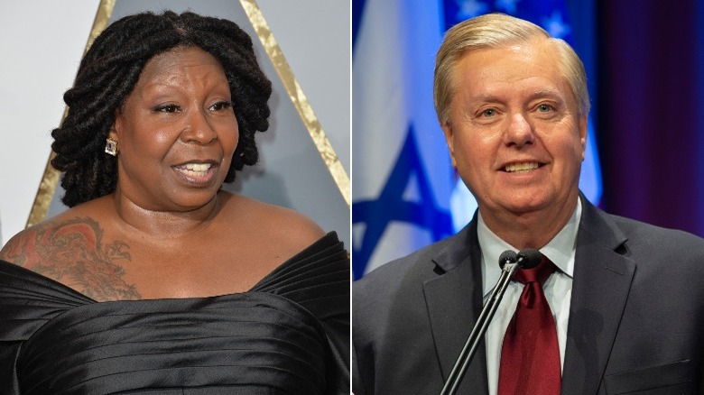 Whoopi Goldberg side by side with Lindsey Graham