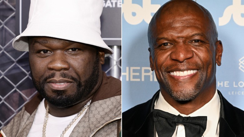 50 Cent smiling and Terry Crews smiling