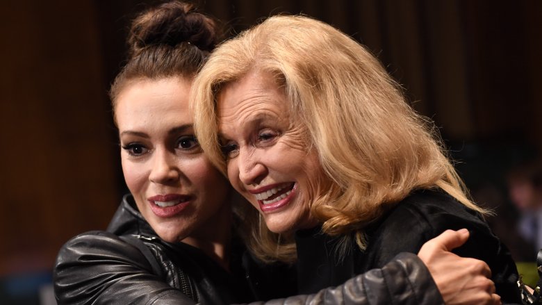 Alyssa Milano and Rep. Carolyn Maloney (D-N.Y.) at the Brett Kavanaugh hearings