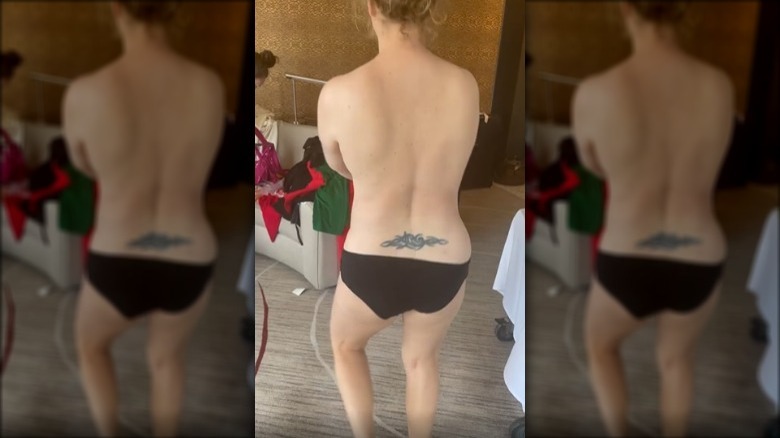 Amy Schumer's lower back tattoo