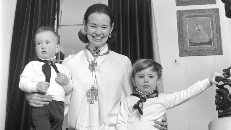 Gloria Vanderbilt with Anderson and Carter Cooper