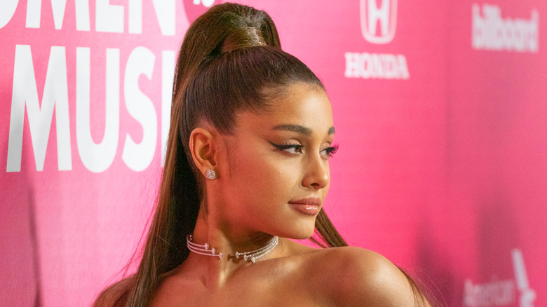 Ariana Grande on the red carpet with ponytail