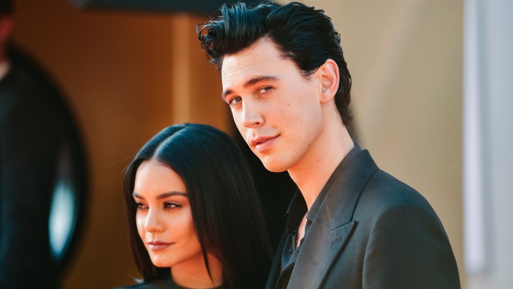 Vanessa Hudgens and Austin Butler on a red carpet 