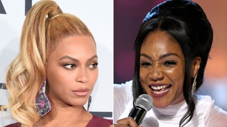 Beyonce at a Tidal concert and Tiffany Haddish at an awards show