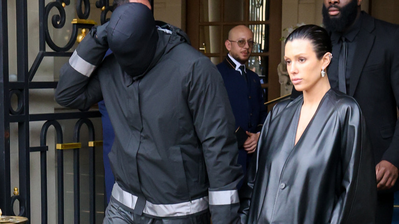 Kanye West and Bianca Censori walking