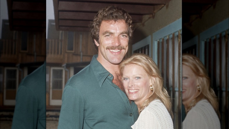 Jacqueline Ray hugging Tom Selleck