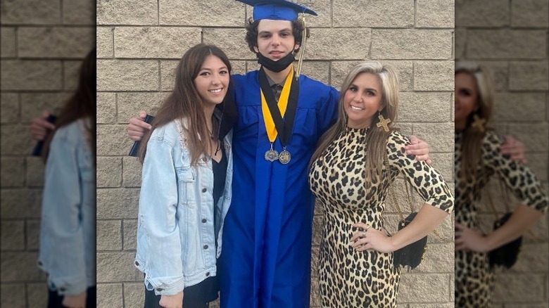 Brandi Passante posing with daughter and son