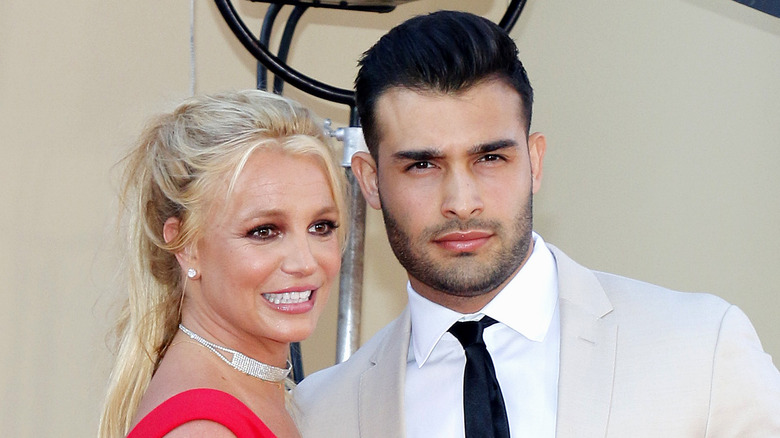 Britney Spears smiling Sam Asghari