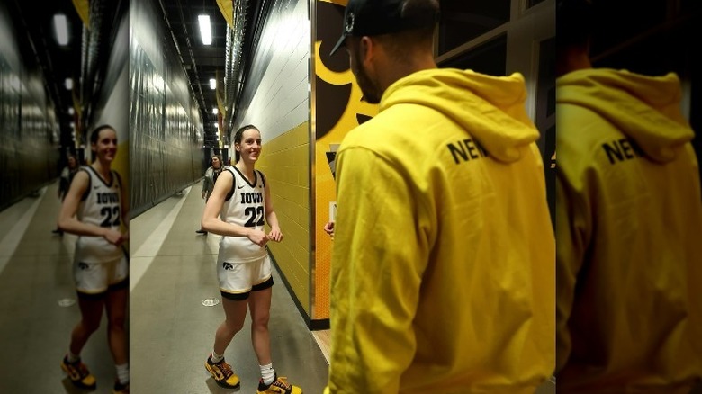 Caitlin Clark and Connor McCaffery talking