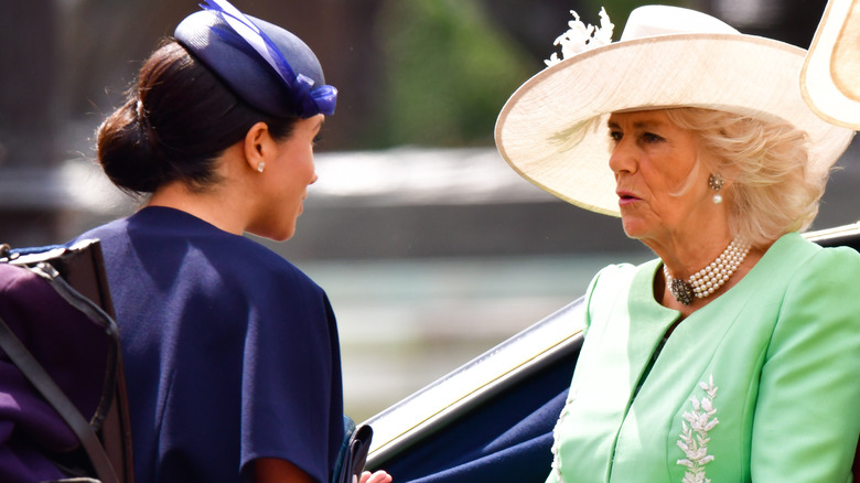 Meghan Markle and Camilla Parker Bowles talking