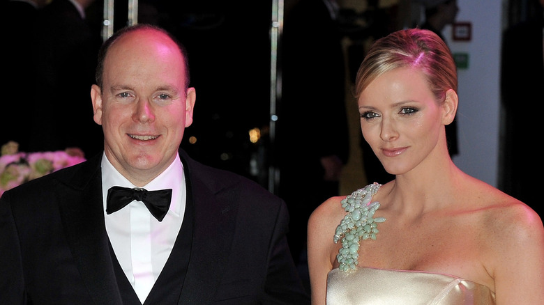 Prince Albert and Princess Charlene smiling