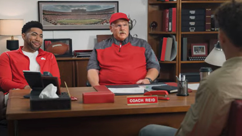 Andy Reid and Patrick Mahomes appear for State Farm