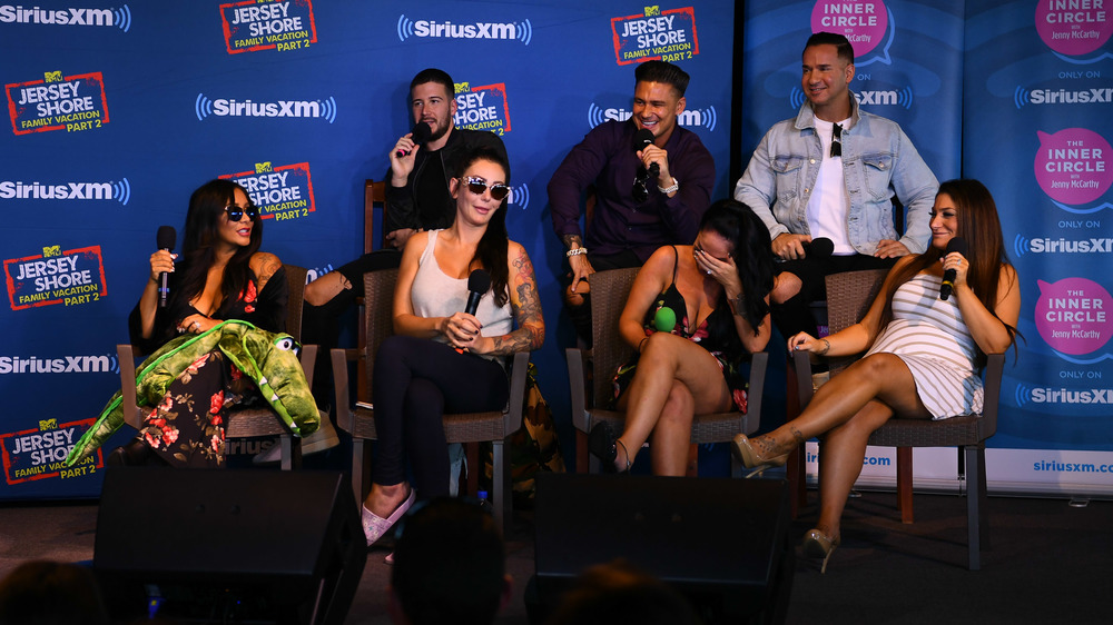 The cast of MTV's Jersey Shore visiting Sirius XM